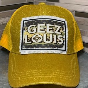 Geez Louis glitter ponytail hat